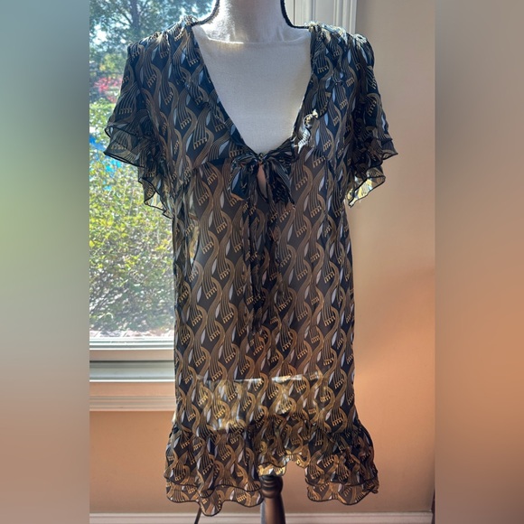John Varvatos X Converse‎ Ladies Dress, Size M Medium, Navy Blue Gold, Stars - Picture 1 of 4